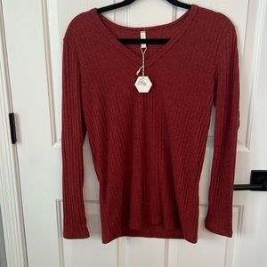 Pink Blush Red/Orange Lightweight Sweater Sz Med NWT